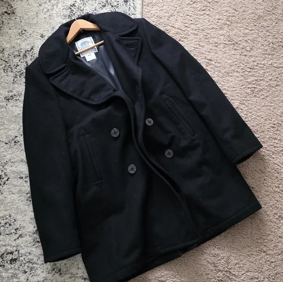 Vintage Quarterdeck U.S. Navy Man's Overcoat DSCP Wool Peacoat Men's 42L Black - Picture 1 of 8